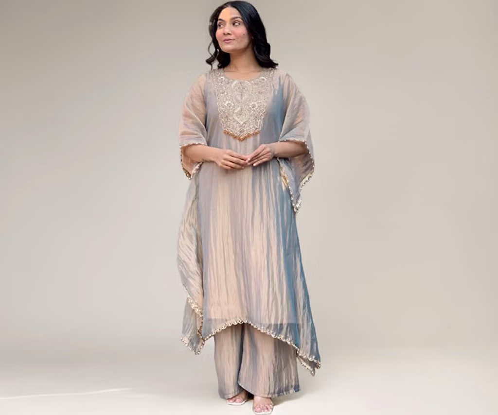 Latest Deal On GoSriKi Women Roman Glass A-Line Kurta with Palazzo - Dealsified