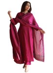 GoSriKi Women’s Viscose Straight Solid Kurta with Narrow Pant and Dupatta