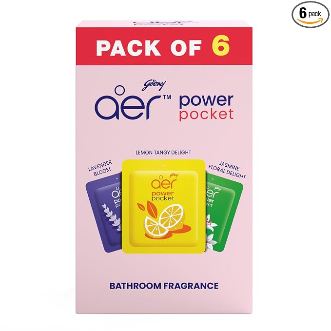 Latest Deal On Godrej aer Power Pocket | Bathroom freshener – Assorted Pack of 6 - Dealsified