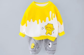 Googo Gaaga Boy’s Cotton Full Sleeves Sweatshirt with Pant Set in Yellow Color