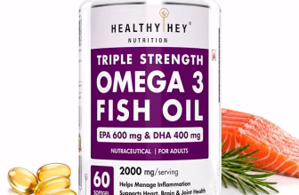 HealthyHey Nutrition Fish Oil Capsules Omega 3 60 Softgel For Women and Men