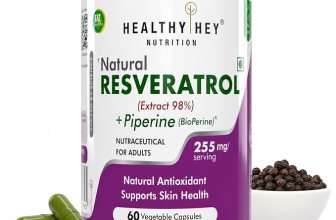 HealthyHey Nutrition Resveratrol Extract 98% Plus BioPerine for Absorption