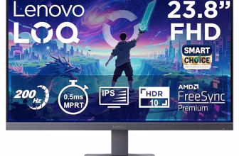 Lenovo LOQ 24-10 (Smartchoice) | 23.8″ (60.45cm) FHD (1920×1080) IPS 200Hz Gaming Monitor