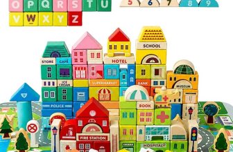 Nesta Toys 115-Piece Wooden City Building Blocks Set