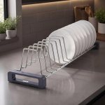 Plantex Stainless Steel Plate Stand for Kitchen Cabinet