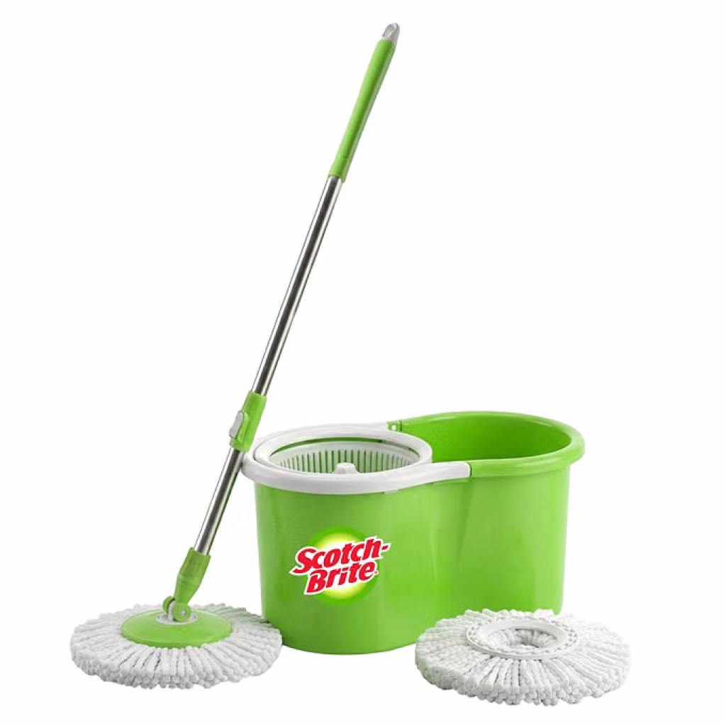 Latest Deal On Scotch-Brite Twin Bucket Spin Mop with Easy Wring & Rinse System - Dealsified