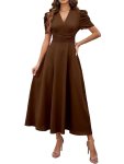 Shasmi Girl’s & Women’s Solid Color V-Neck A-Line Maxi Dress for Women