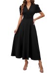 Shasmi Girl’s & Women’s Solid Color V-Neck A-Line Maxi Dress for Women