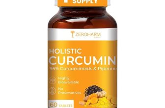 ZEROHARM Holistic Nano Curcumin Tablets with 95% Curcuminoids & Piperine