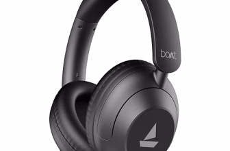 boAt Rockerz 650 Pro, Touch/Swipe Controls, Dolby Audio, 80Hrs Battery, 2Mics ENx, Fast Charge, App Support, Dual Pair, Bluetooth Over Ear Headphones with Mic (Iris Black)