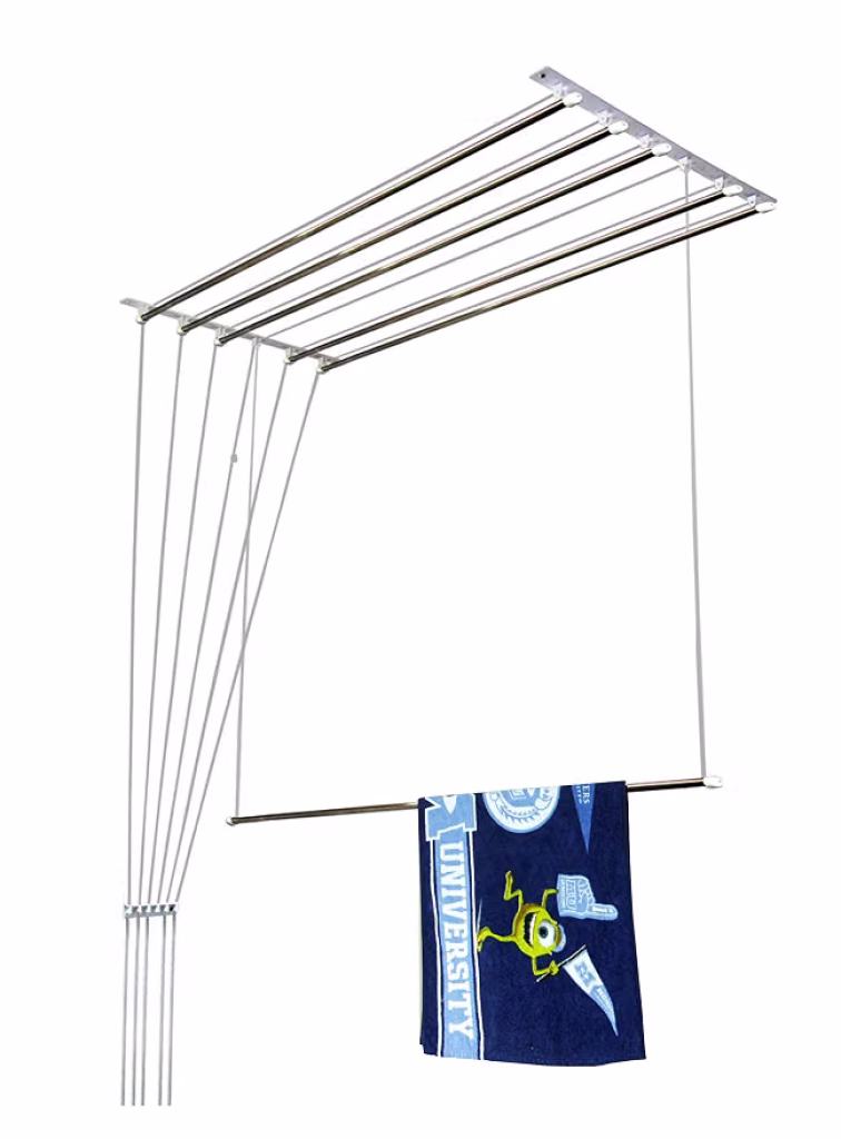 Latest Deal On homWell Stainless Steel Heavy Duty (6 Pipe X 6 Feet) UV Protected Nylon Ropes Individual dropdown Ceiling Cloth Dryer - Dealsified