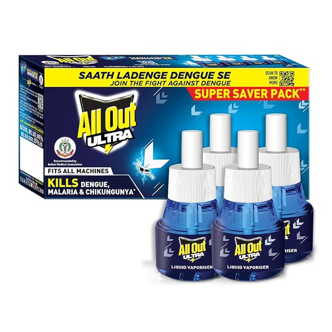 Latest Deal On All Out Ultra Liquid Vaporizer, 4 Refills (45ml) - Dealsified