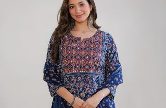 Amayra Women’s Pure Cotton Printed Straight Kurta Set with Palazzo Pants & Dupatta