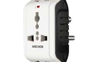 Anchor by Panasonic 6A 3 Pin Multiplug Travel Adapter with Universal Socket