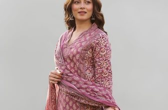 Arayna Women’s Cotton Printed Kurta Set with Pants & Dupatta