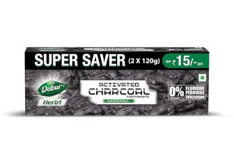 DABUR Herb’L Activated Charcoal Toothpaste 240G (120G x2, Pack of 2)