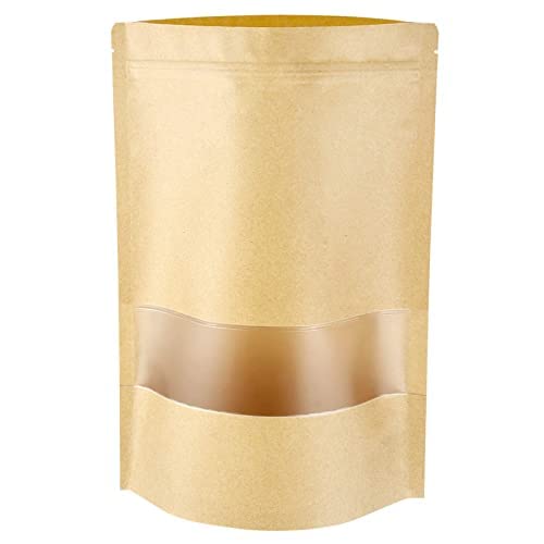 Latest Deal On DEERA Brown Kraft Paper Ziplock Stand Up Pouch 90x140mm Pack of 100 - Dealsified