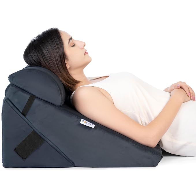 Latest Deal On FOVERA Wedge Pillow Memory Foam with Head Rest, Adjustable Wedge Cushion for Back Support - Dealsified