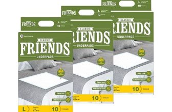 Friends Classic Large Disposable Underpads for Adults (60×90 cm) | 30 Count