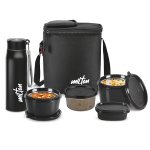 MILTON Max Meal Tiffin (2 Microwave Safe Inner Steel Leak-Proof & Airtight Containers 450ml