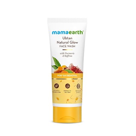 Latest Deal On Mamaearth Ubtan Natural Glow Face Wash with Turmeric & Saffron for Tan Removal – 200 ml - Dealsified