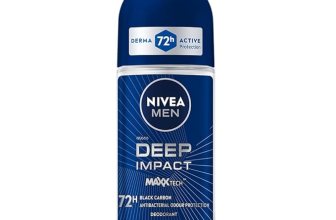NIVEA MEN Deep Impact Freshness Underarm Roll On Deodorant for Men with Black Carbon