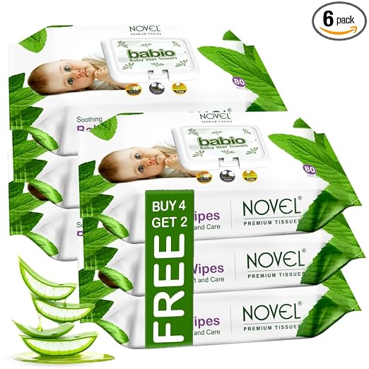 Latest Deal On Novel Baby Wet Wipes 80 Wipes x Pack of 6 - Dealsified
