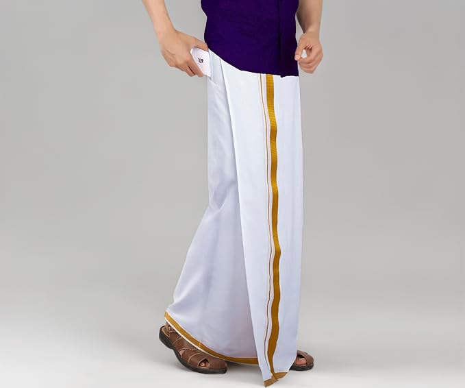 PRAKASAM COTTON -Welcro pocket dhoti for mens Latest Deal On PRAKASAM COTTON -Welcro pocket dhoti for mens - Dealsified