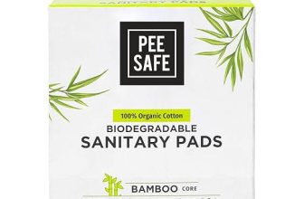 Pee Safe 100% Organic Cotton Biodegradable Sanitary Pads, Overnight