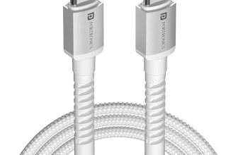 Portronics Konnect X 60W Type C to Type C Unbreakable Nylon Braided Cable, 2M Fast Charging Cable