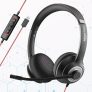 Amazon Basics Pro Series Wired USB On Ear Headset with Mic