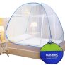 Classic Mosquito Net for King Size Bed | 30 GSM Polyester Fine Mesh | Foldable Pop Up Machardani for Double Bed