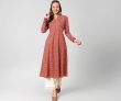 FIORRA Womens Cotton Regular Fit Floral Printed A-Line Kurta
