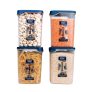 FLAIR Storewell Square Food Storage Containers Set of 4 (2400 ML)