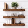 Genuine Decor Sheesham 18 Inch Floating Shelves for Wall Set of 3