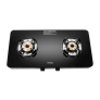 Hindware Alverio Neo Toughened Glass Top 2 Burner Manual Gas Stove