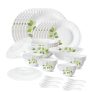 Larah by Borosil Green Leaves Silk Series Opalware Dinner Set