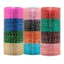ONFLOW 12-Color Indian Glass Bangles Set for Women