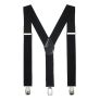 Peluche 3.5cm Strap Width Black Elastic Suspenders for Men