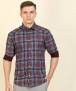 Peter England Men Super Slim Fit Checkered Spread Collar Casual Shirt