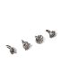 ZAVERI PEARLS Combo Of 4 Antique Silver Tone Adjustable Nose Pin For Women
